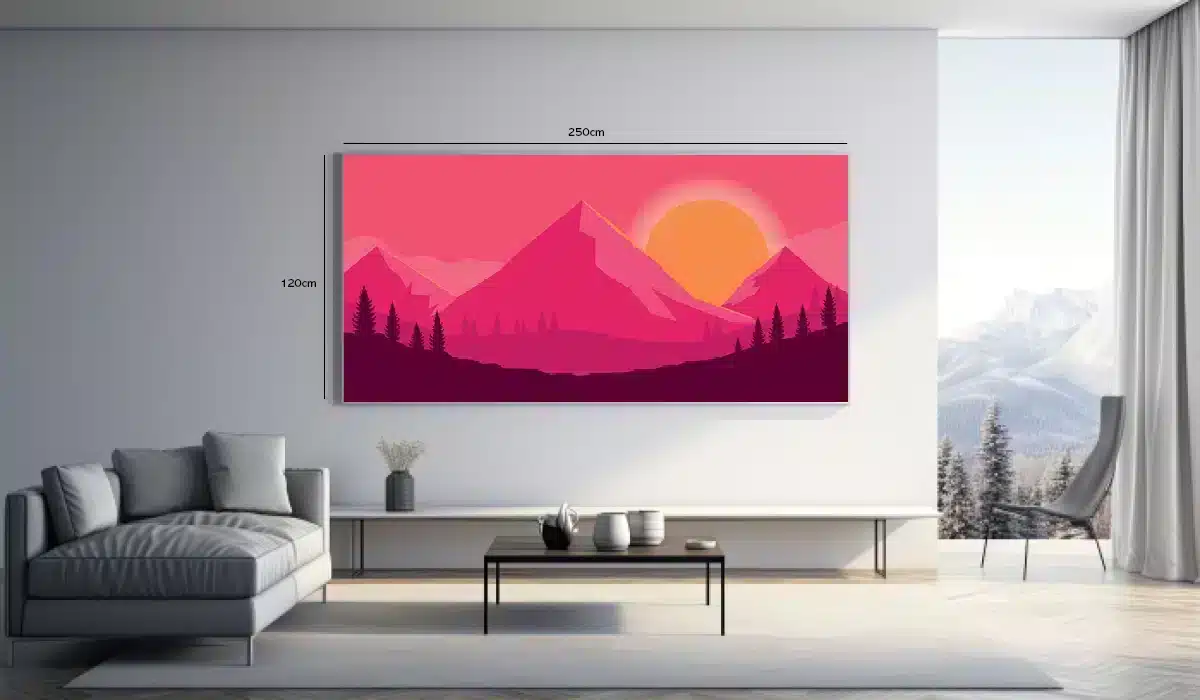 Crimson Sunset Mountains Plakat