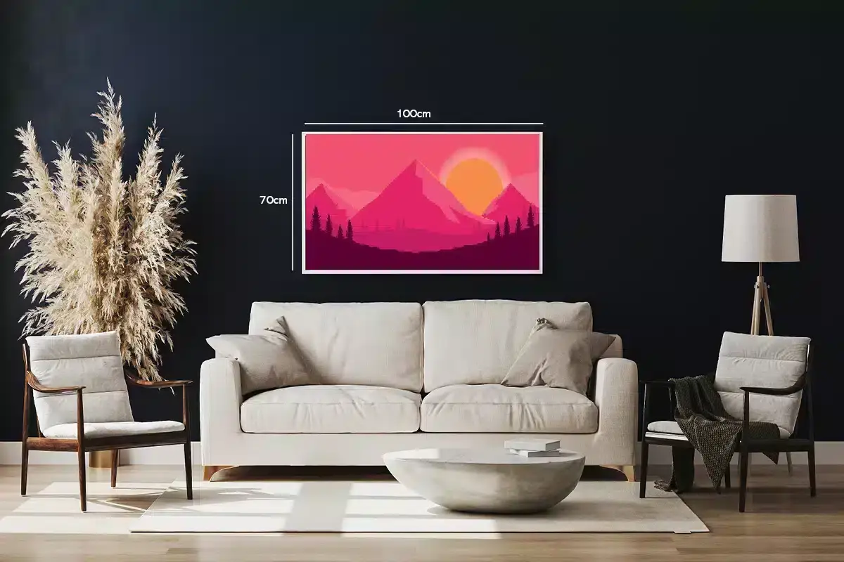 Crimson Sunset Mountains Plakat