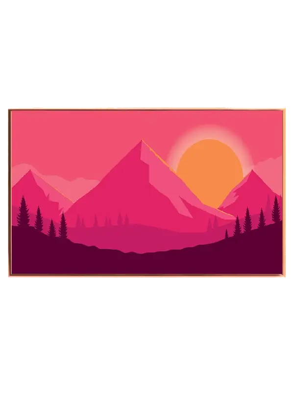 Crimson Sunset Mountains Plakat