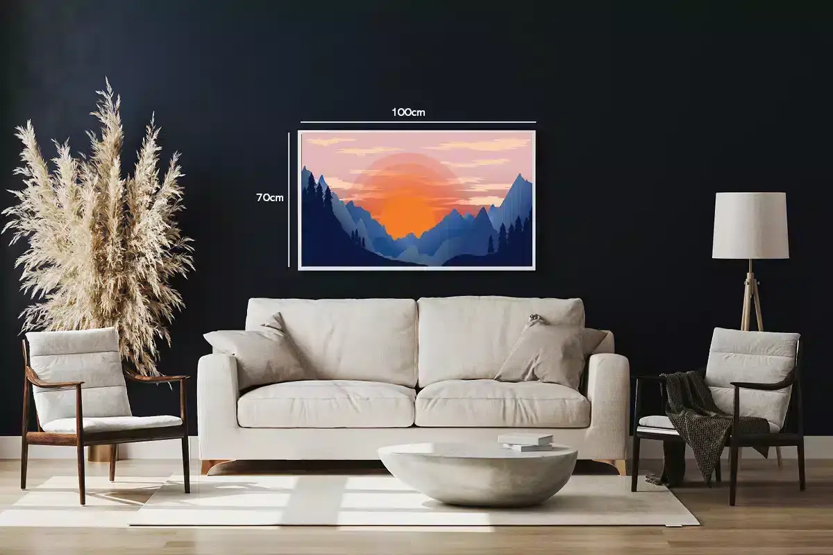 Sunset Mountain Silhouettes Plakat