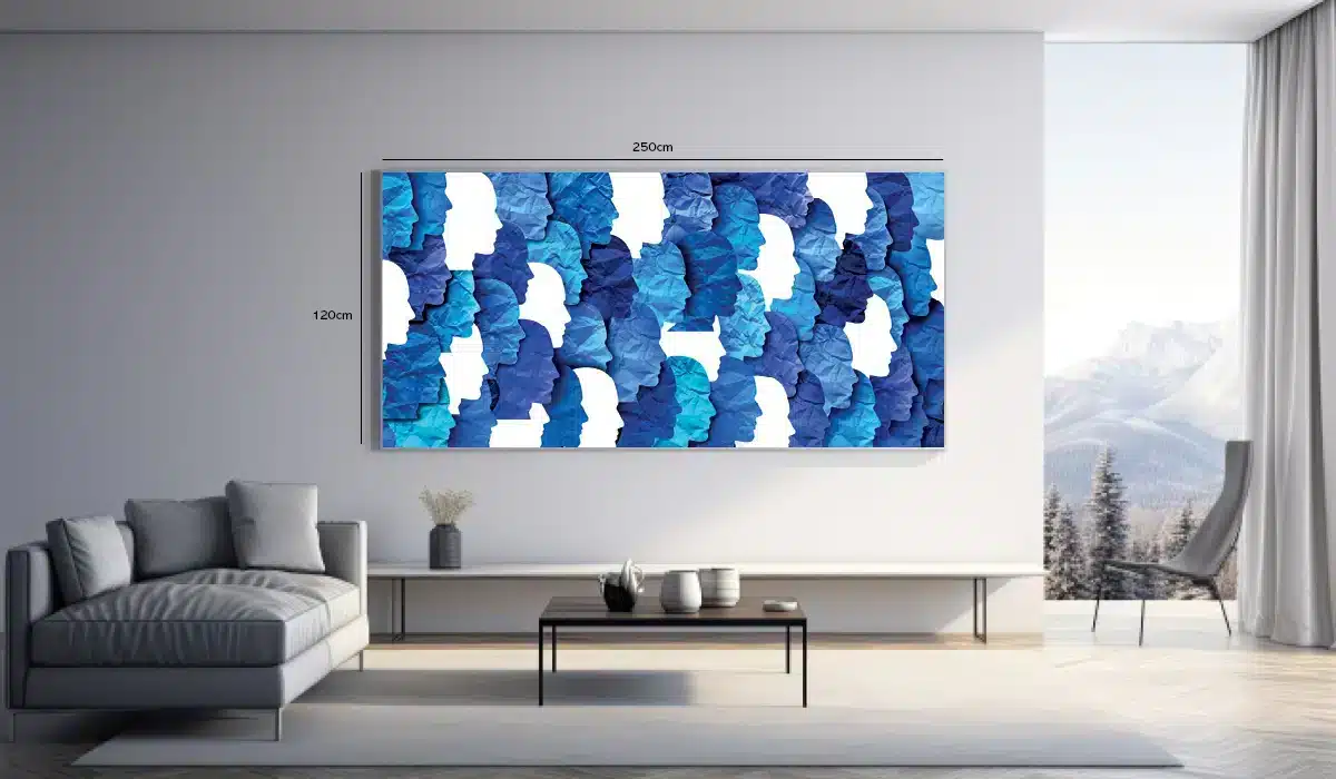 Blue Contour Faces Plakat