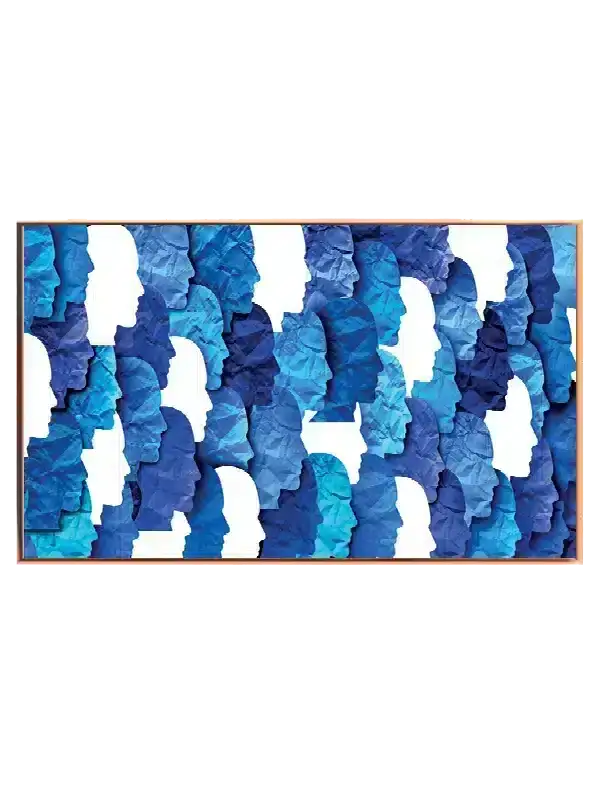 Blue Contour Faces Plakat