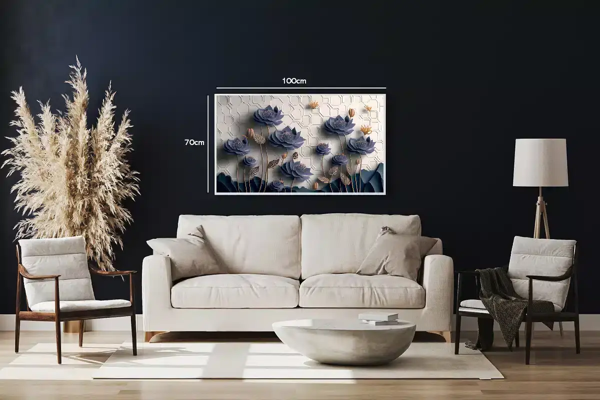 Layered Indigo Blooms Plakat