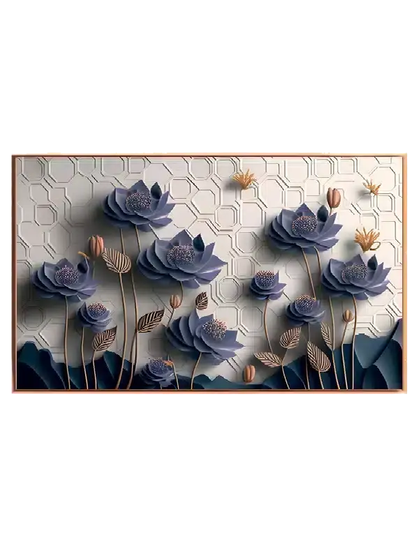 Layered Indigo Blooms Plakat