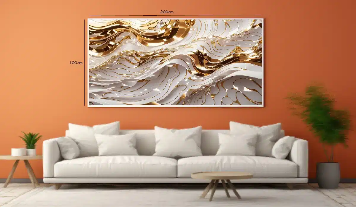Golden Wave Contours Plakat