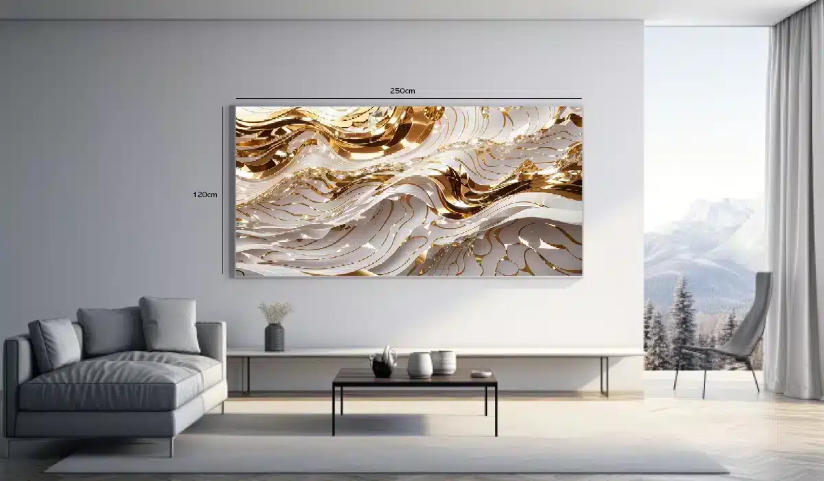 Golden Wave Contours Plakat