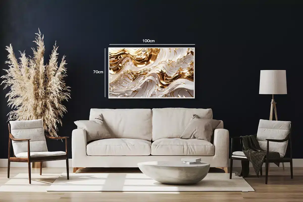 Golden Wave Contours Plakat