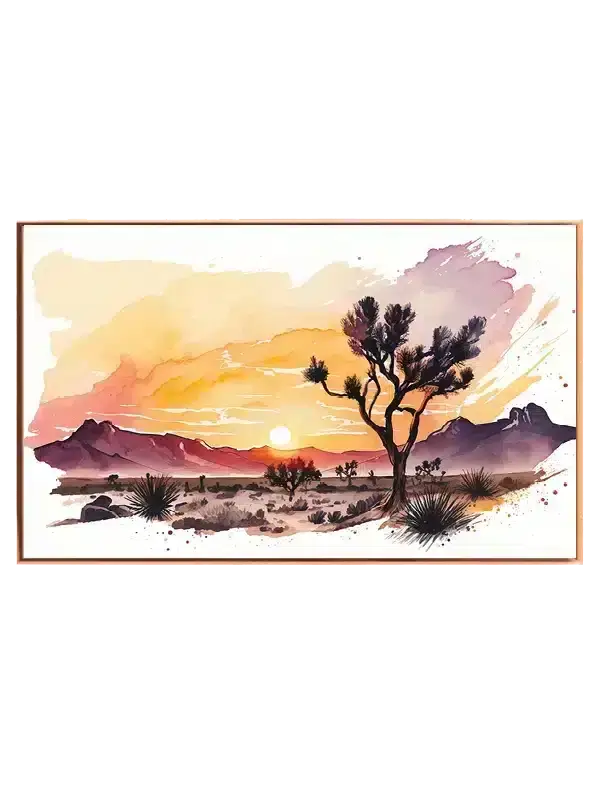 Ørkenlandskab Ved Solnedgang Plakat