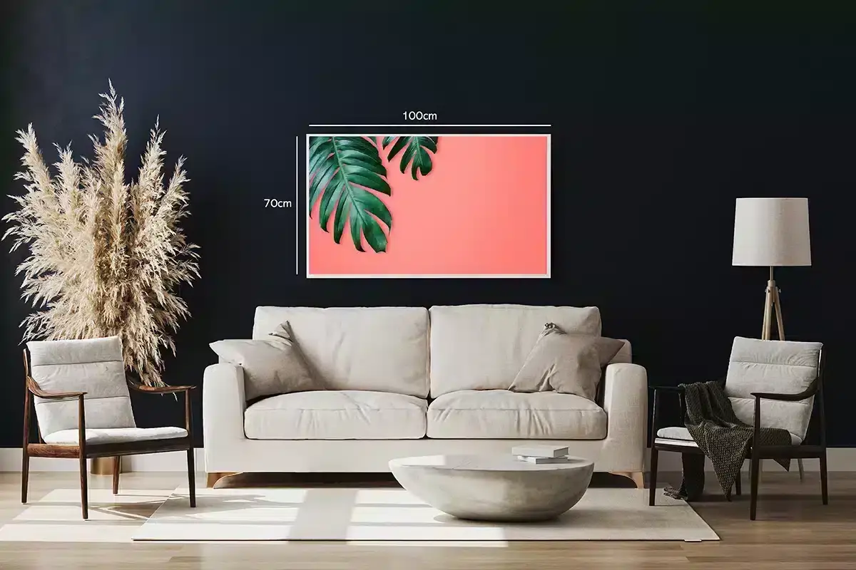 Monstera Blade På Koralfarve Plakat