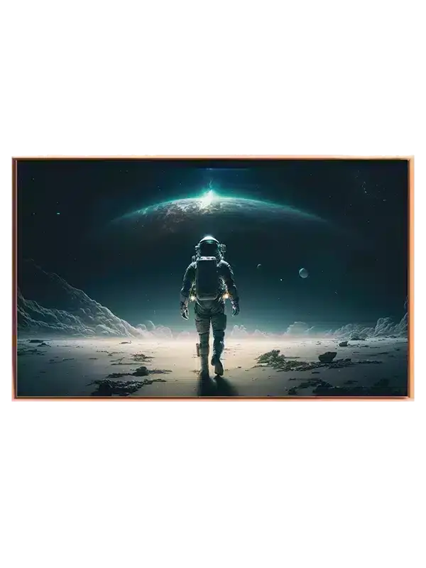 Grafisk Astronaut på Månelandskab