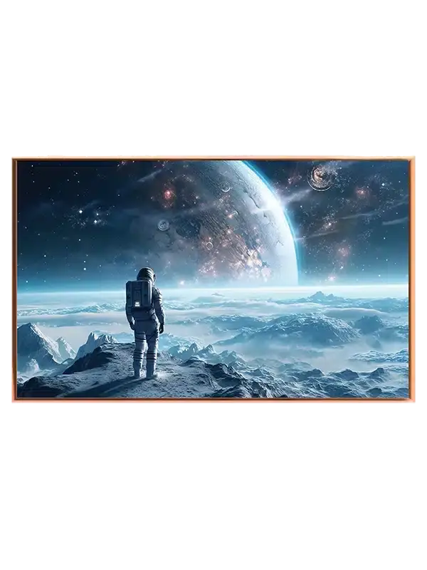 Astronaut Over Isblå Horisont