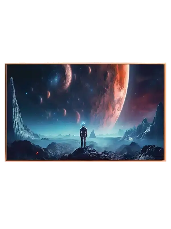 Grafisk Astronaut Under Rød Planet