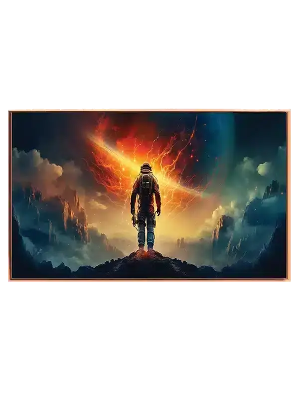 Astronaut Under Brændende Himmel