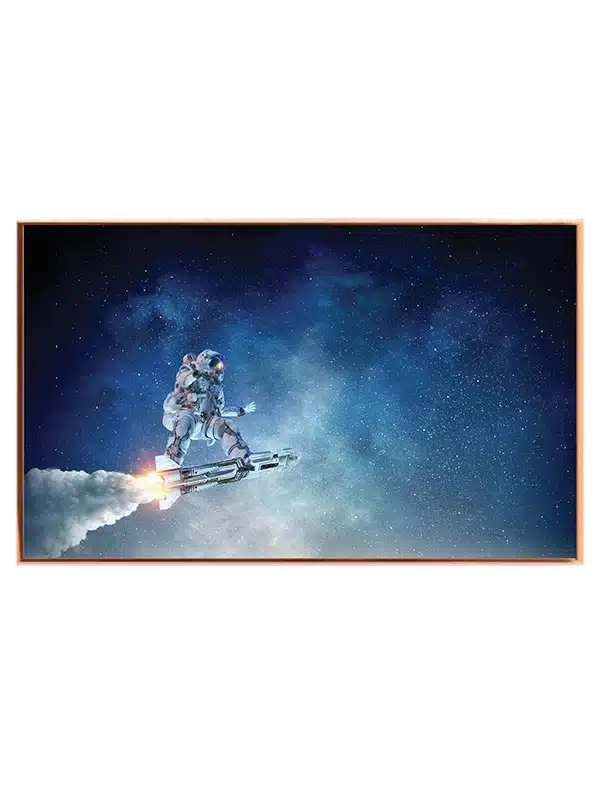 Astronaut på Raketboard i Rummet