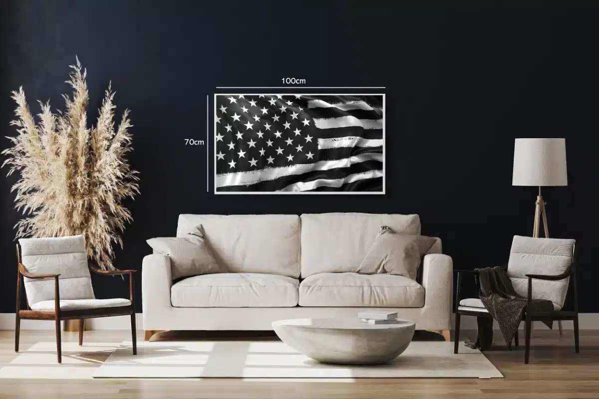 Sort Hvidt Amerikansk Flag