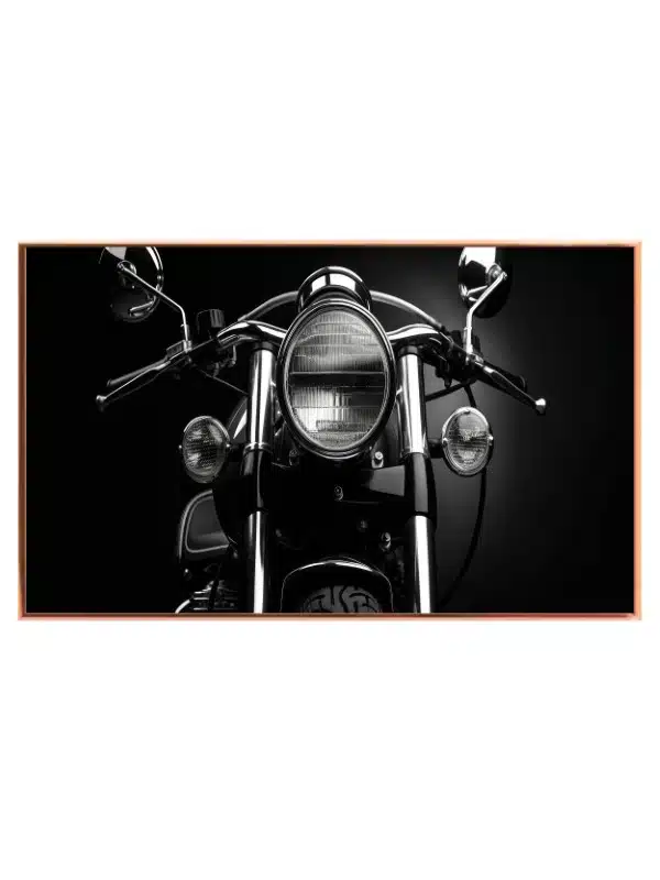 Klassisk Motorcykel Forfra i Sort