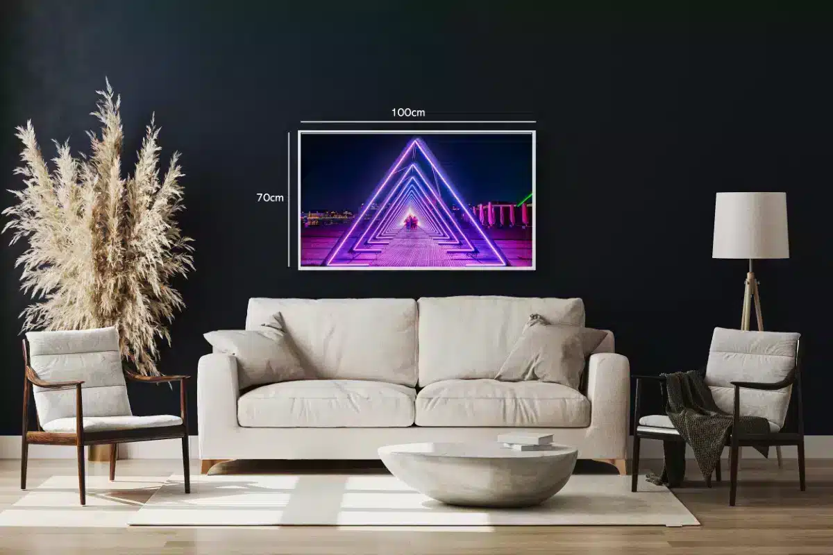 Neon Triangle Light Tunnel