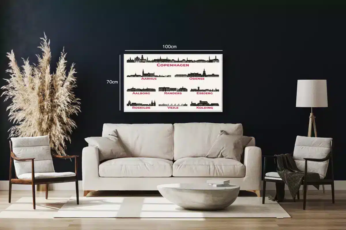 Danske Byers Silhuetter Plakat