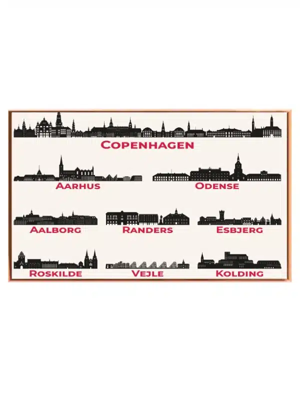 Danske Byers Silhuetter Plakat