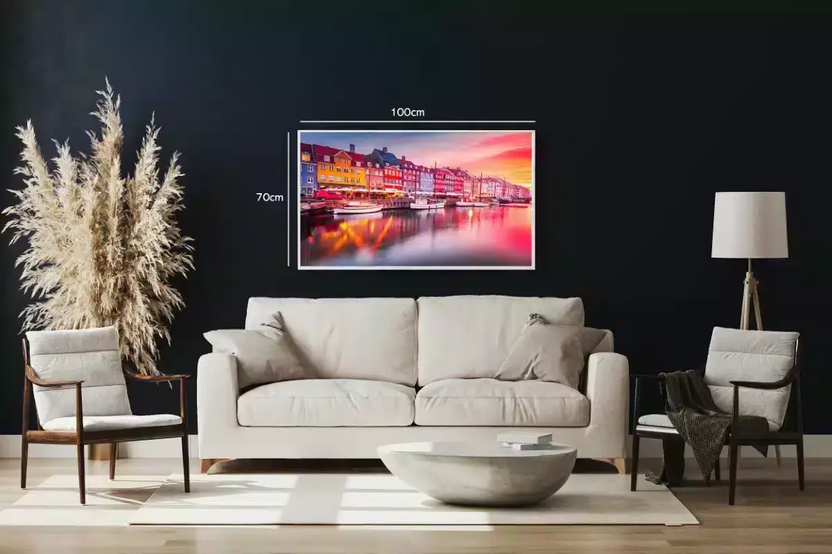 Colorful Waterfront Sunset Scene