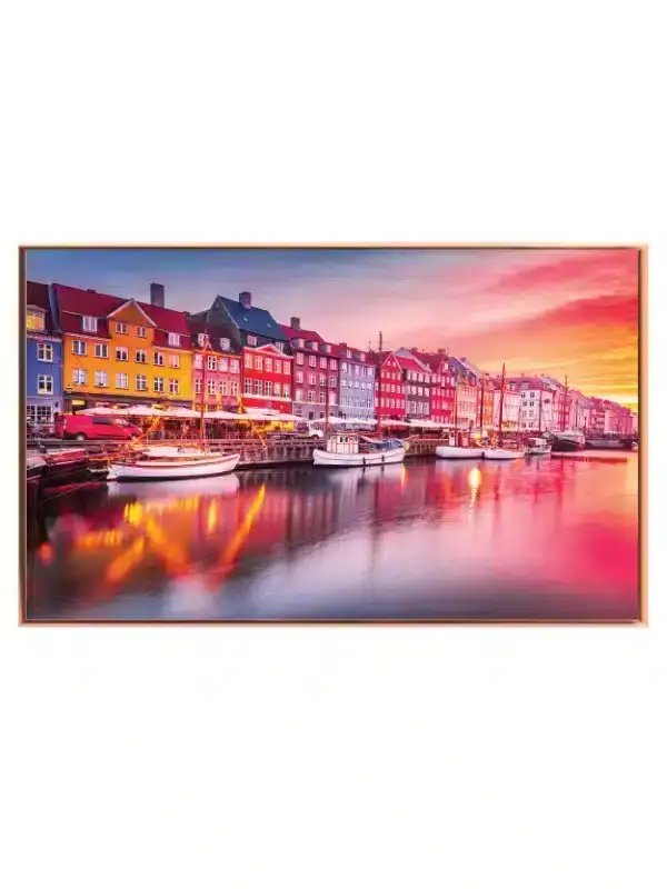 Colorful Waterfront Sunset Scene