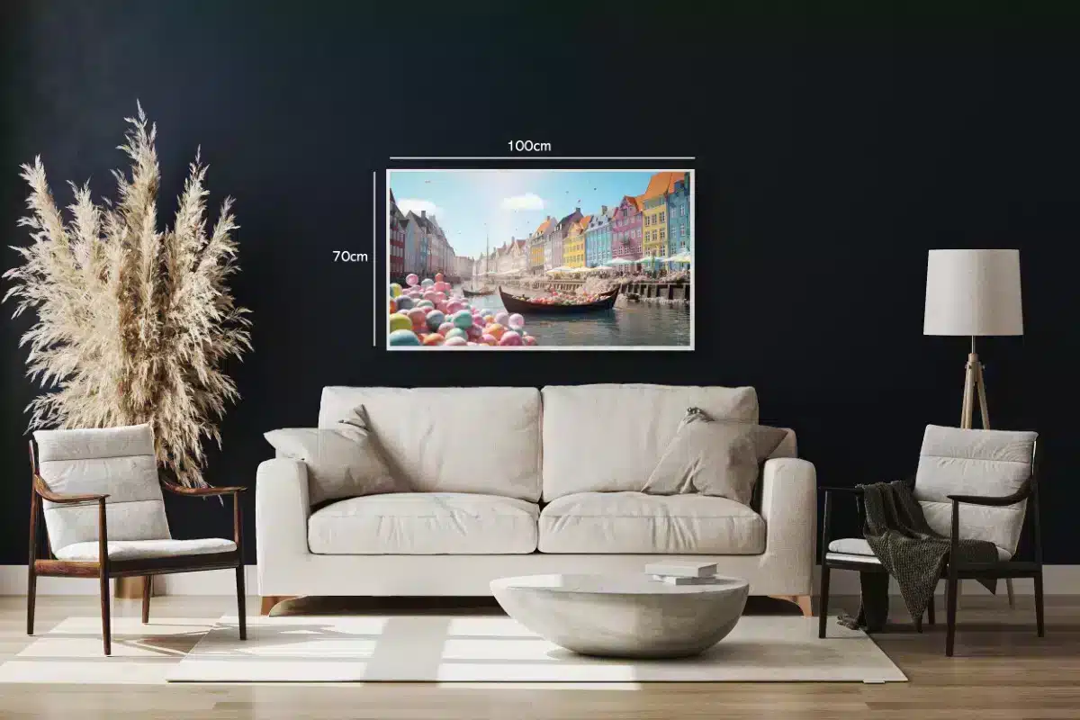Colorful Canal Boat Scene
