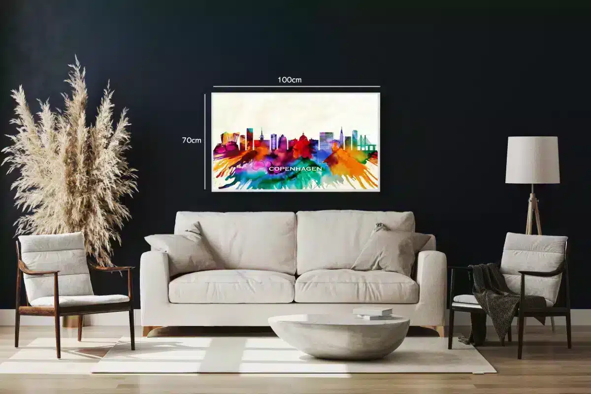 Colorful Copenhagen City Skyline