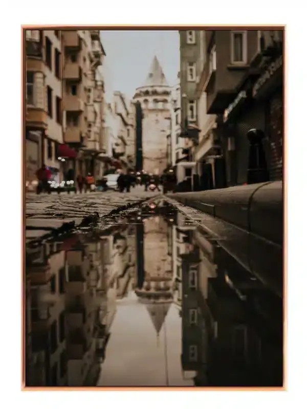 Urban Street Reflection Scene