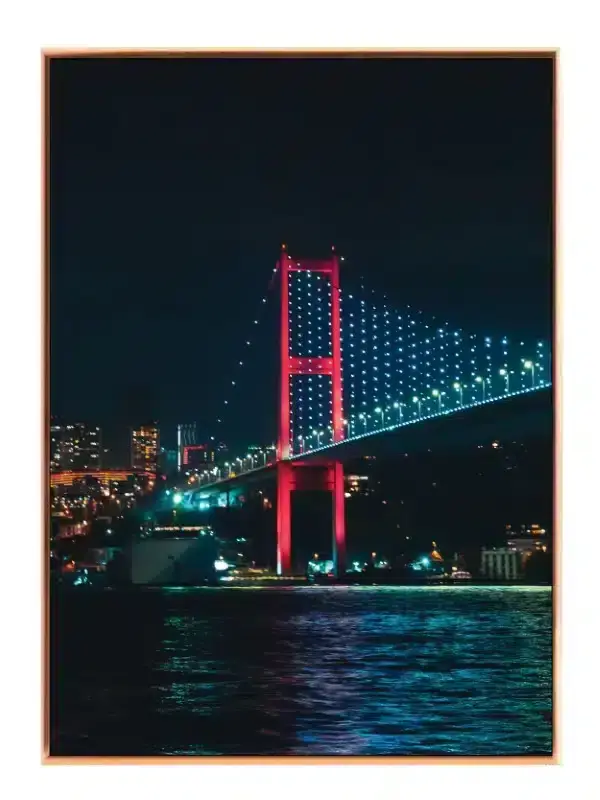 Illuminated Night Bridge Scene