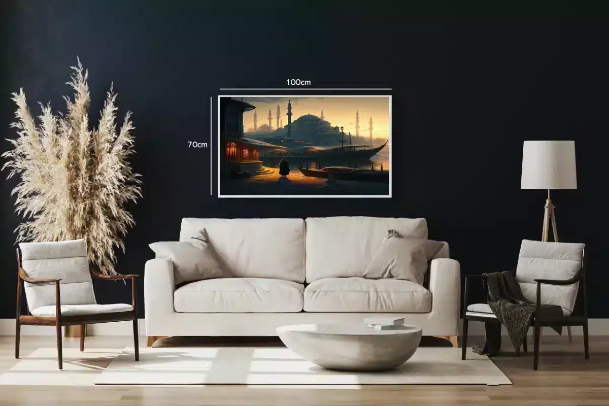 Sunset Harbor With Silhouettes