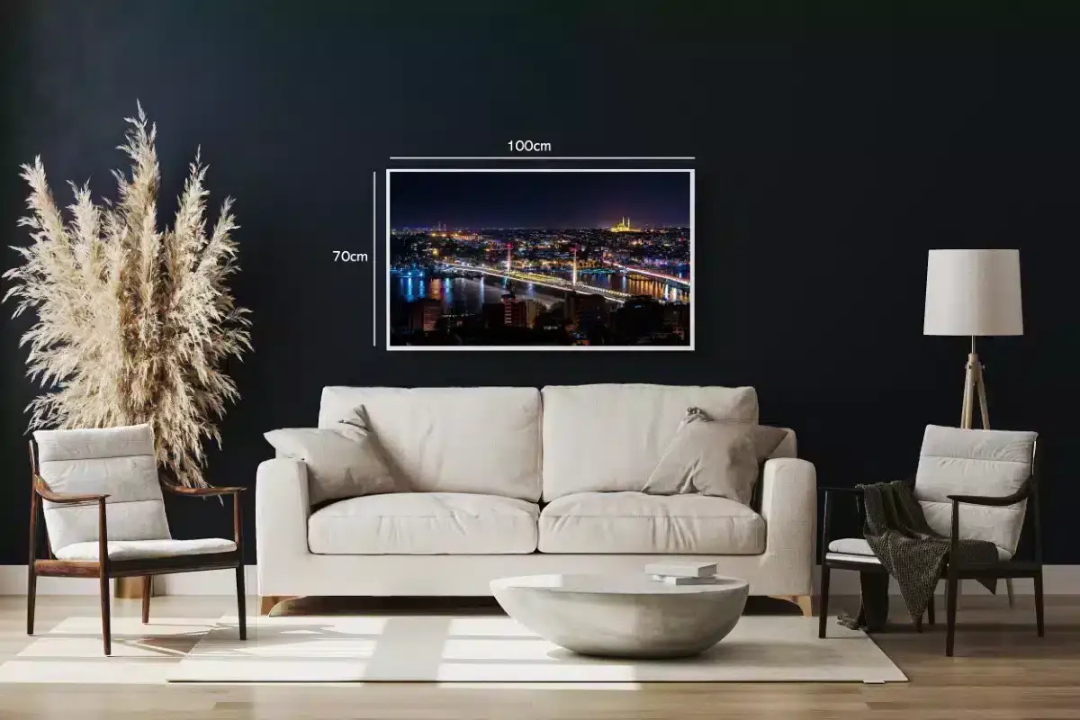 Istanbul Nighttime Cityscape View