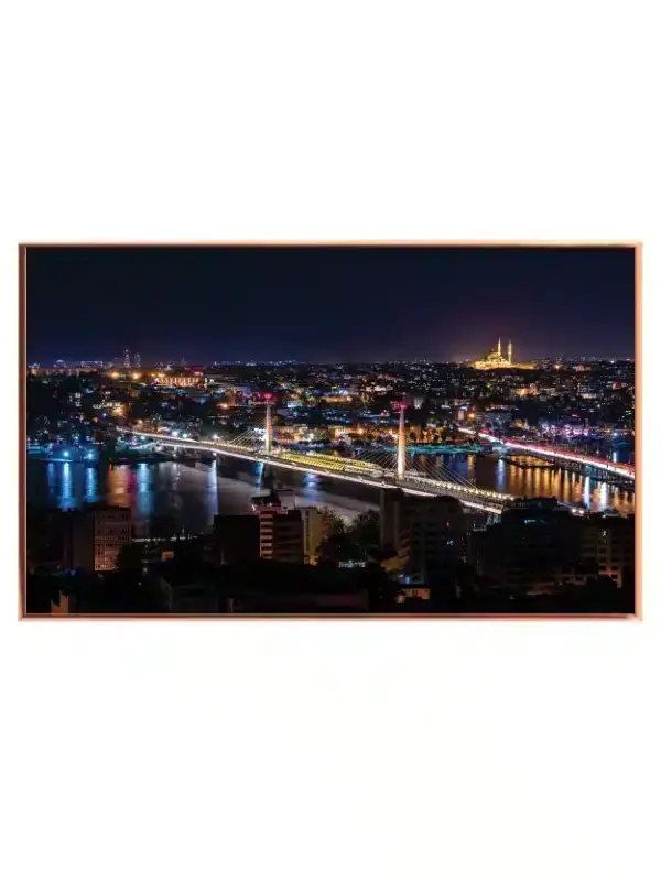 Istanbul Nighttime Cityscape View