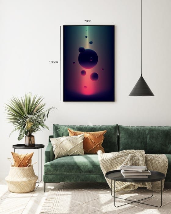 Orbiting Neon Spheres Plakat
