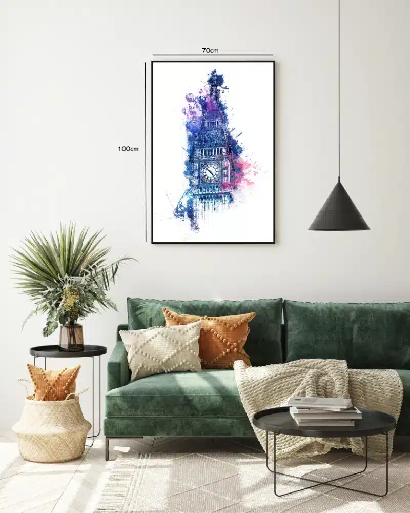 Farverig Big Ben Akvarel Plakat
