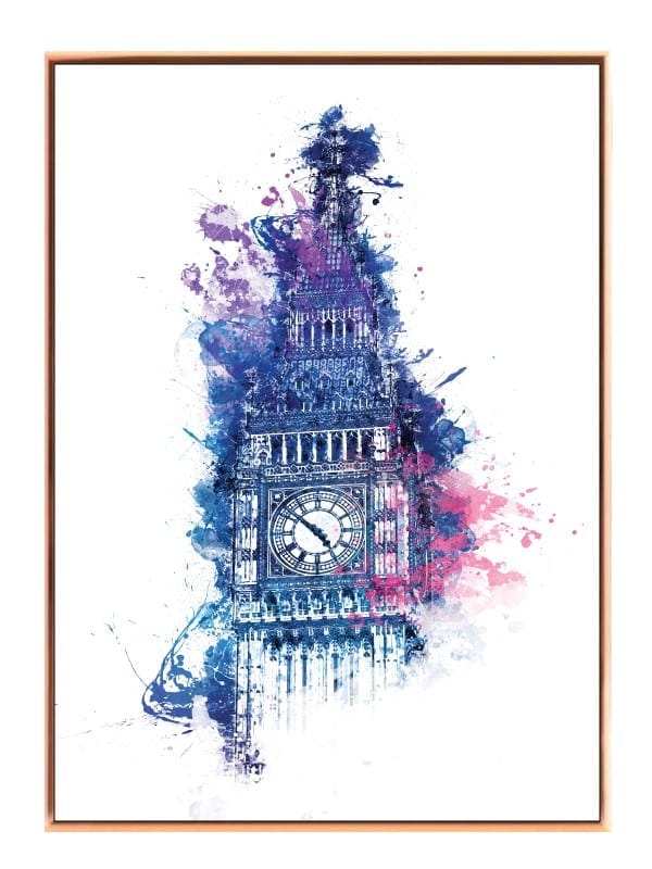 Farverig Big Ben Akvarel Plakat