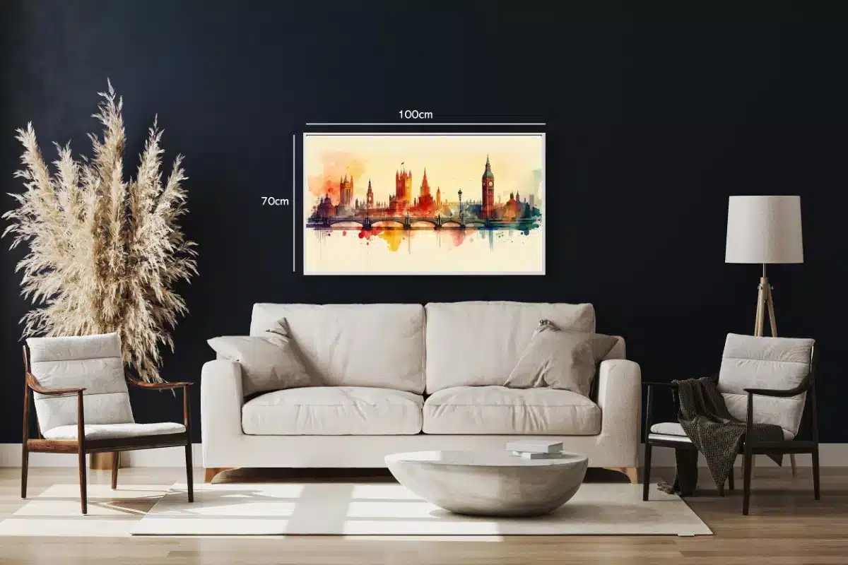 London Skyline Watercolor Art