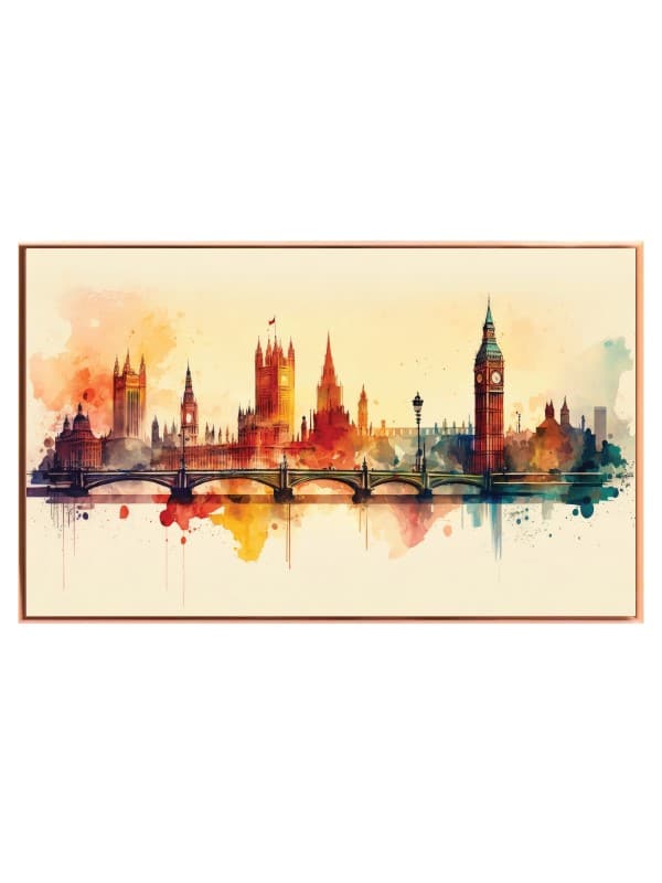 London Skyline Watercolor Art