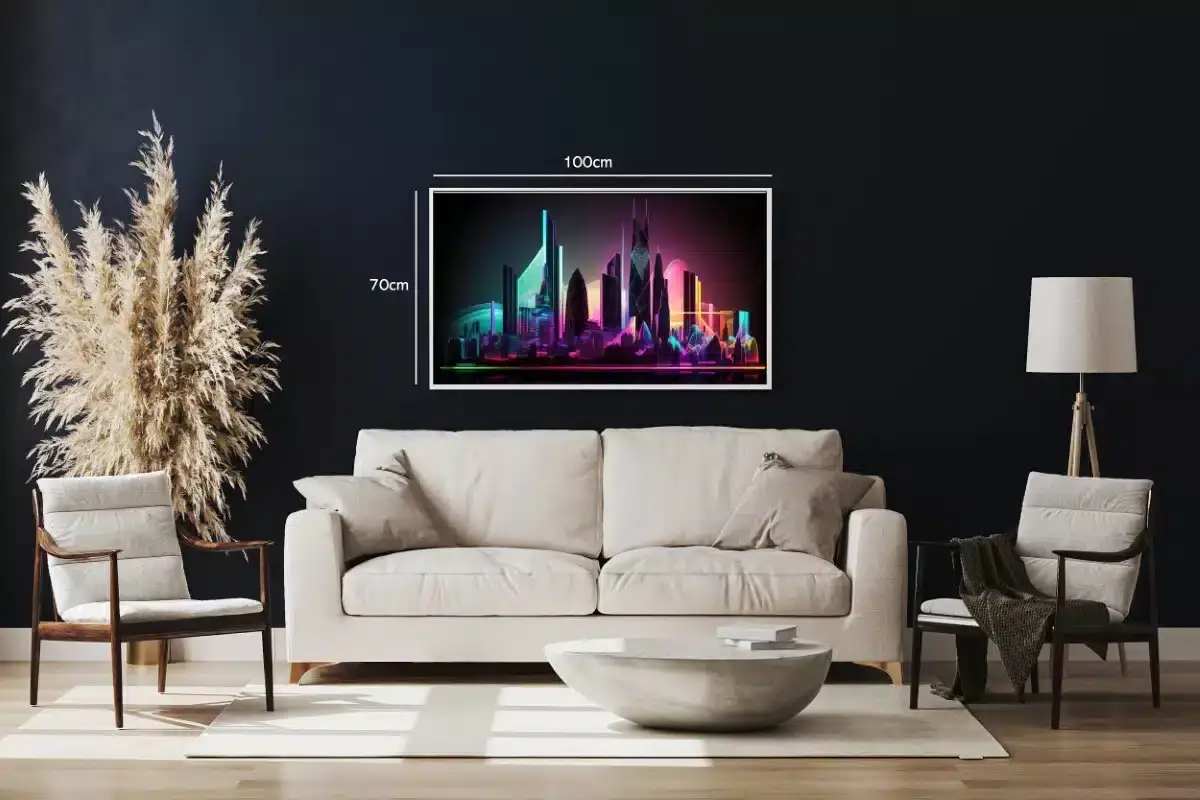 Futuristic Neon Cityscape Art