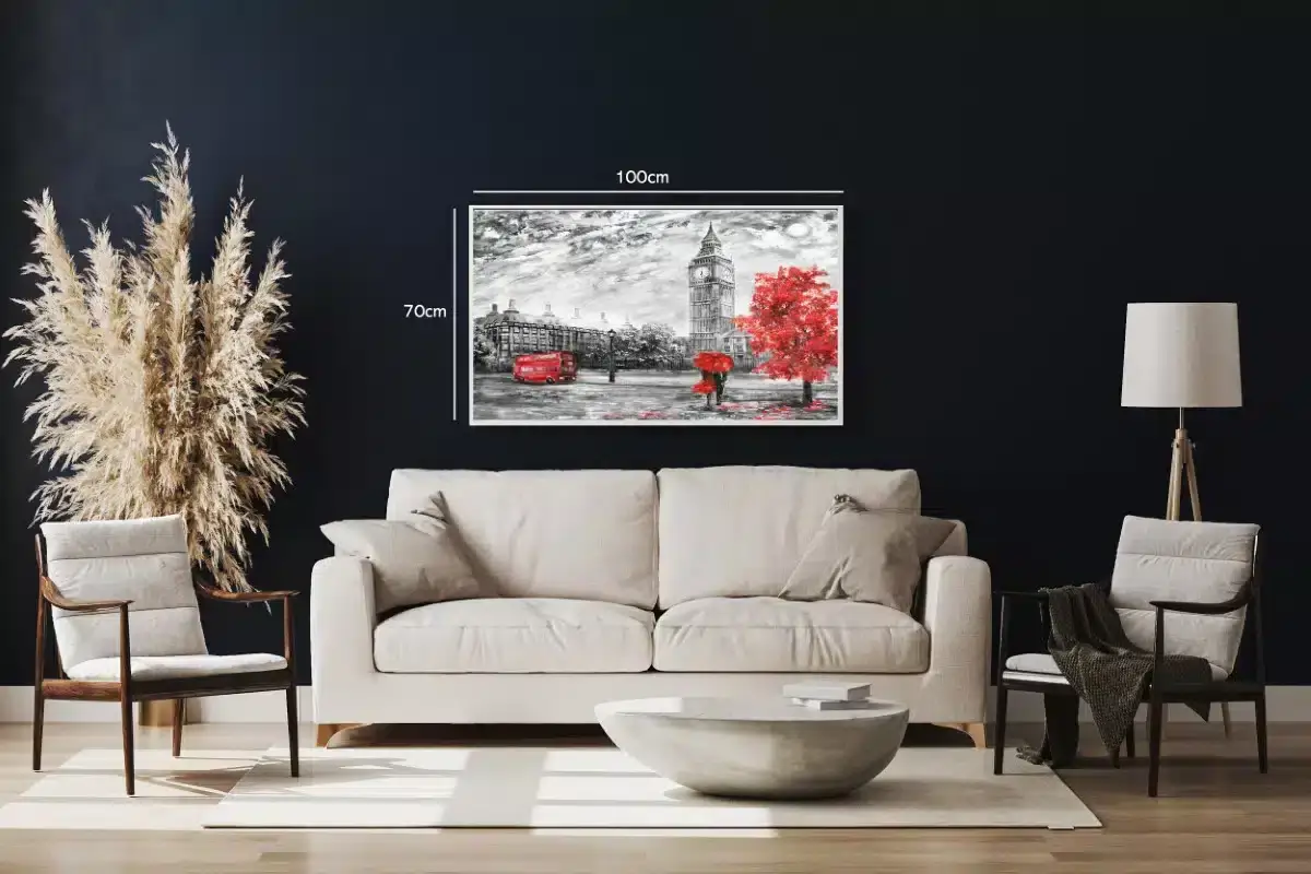 London Cityscape With Red Accents