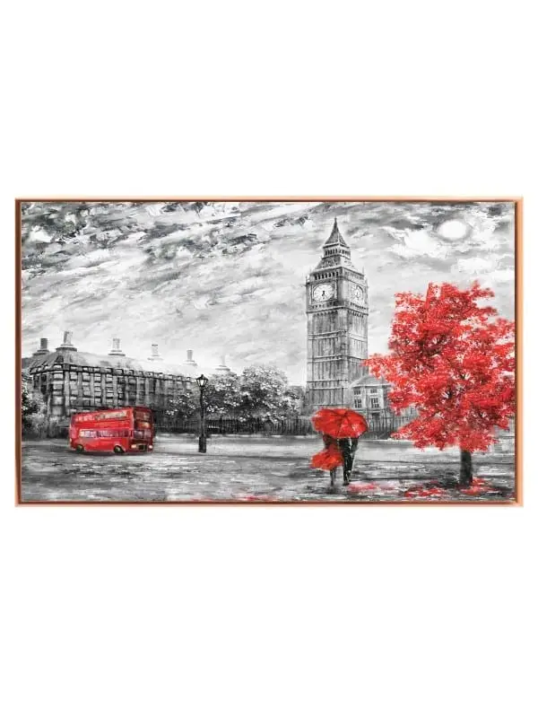 London Cityscape With Red Accents