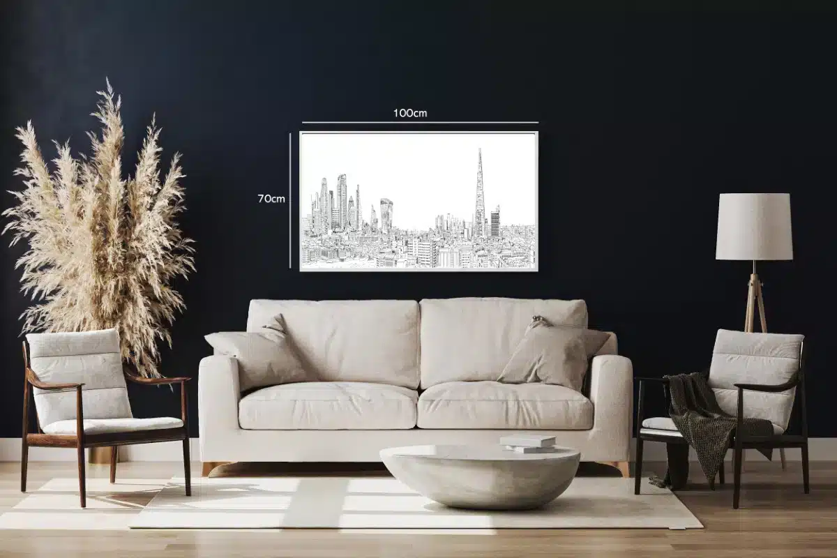 London Skyline Ink Drawing