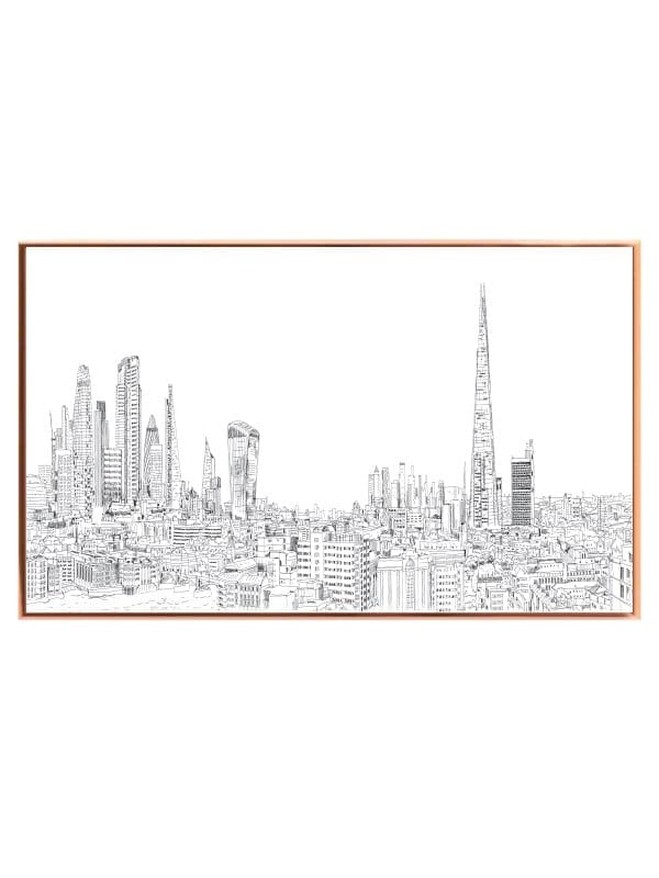 London Skyline Ink Drawing