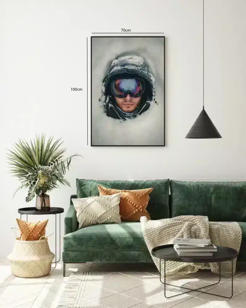 Snowboarder i Sne med Goggles