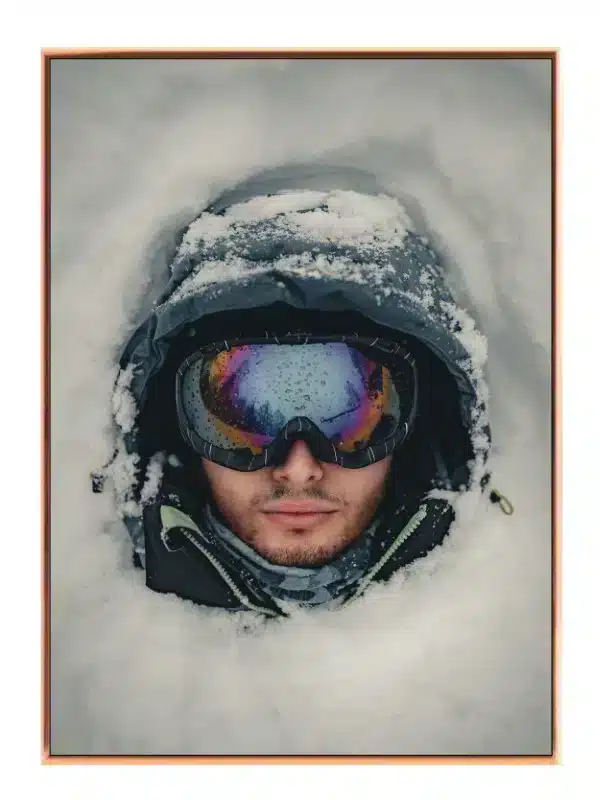 Snowboarder i Sne med Goggles