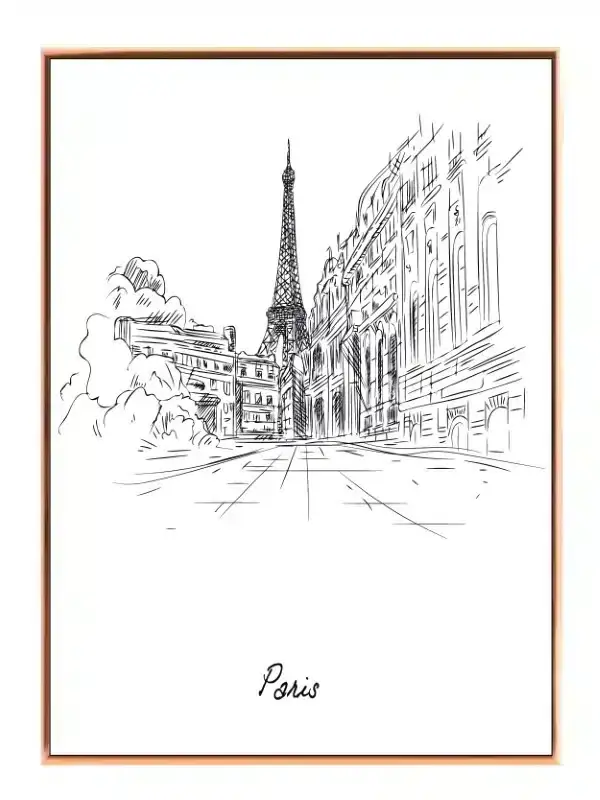 Paris Street Sketch Illustration