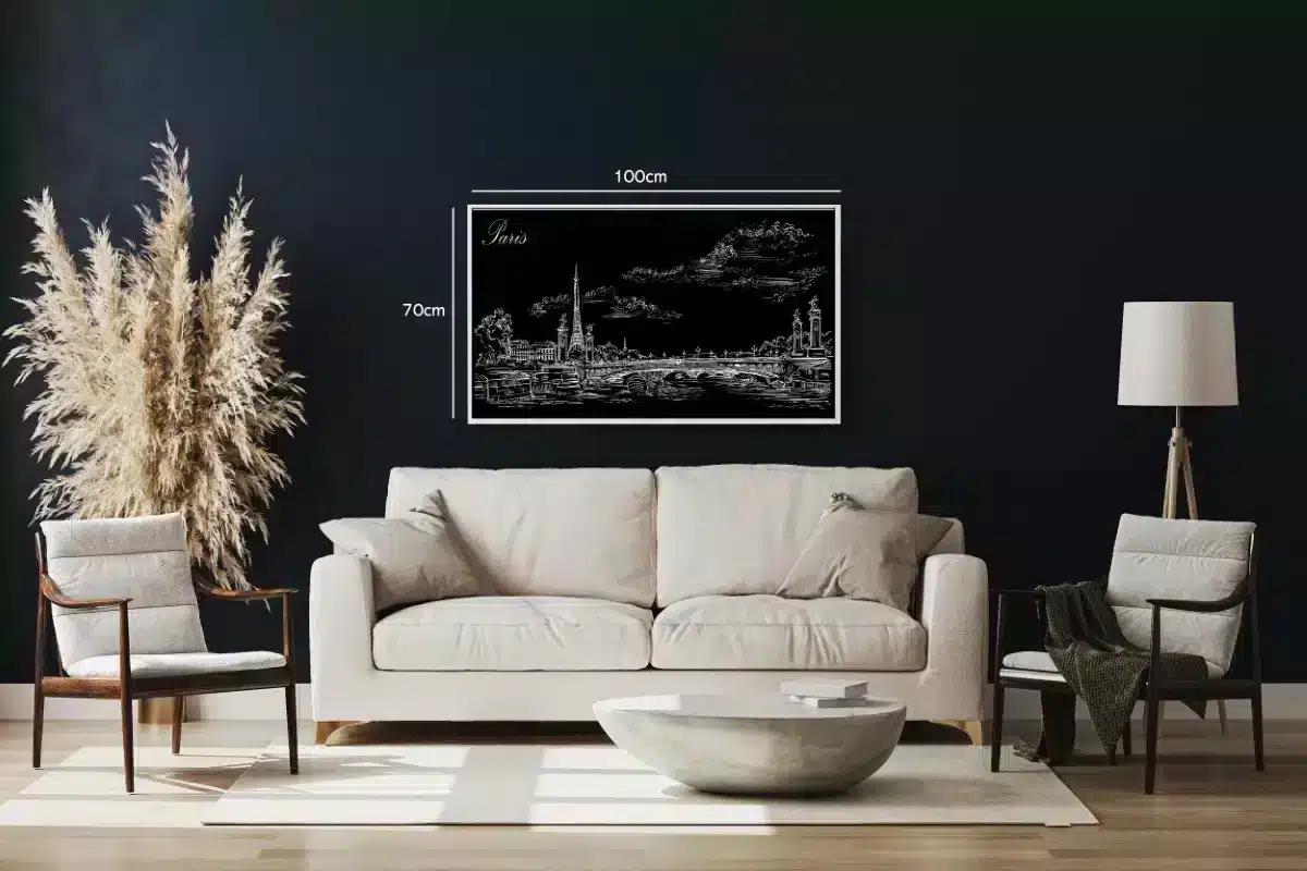 Paris Skyline In Black
