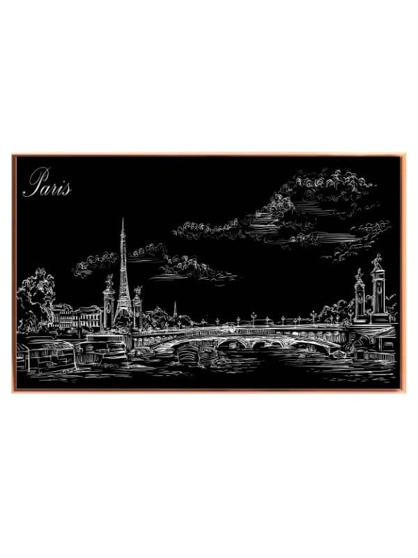 Paris Skyline In Black