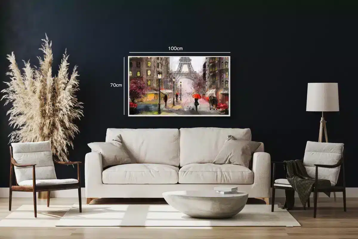Paris Street Scene With Umbrellas