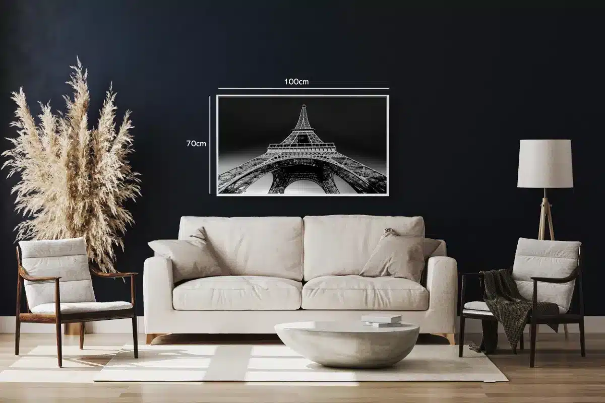 Sort Hvid Eiffel Tårn Plakat