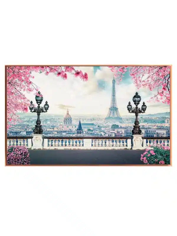 Paris View With Blossoming Trees